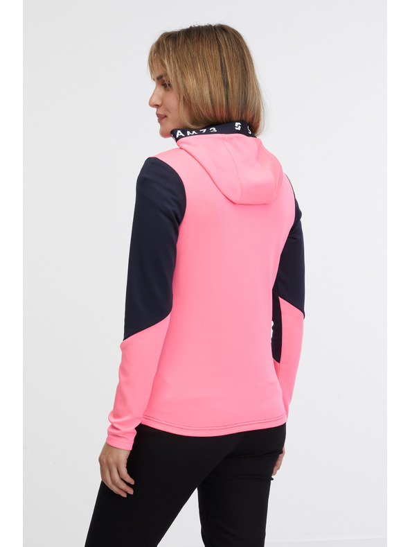 Sam 73 Fekete és rózsaszín női kapucnis, cipzáras pulóver SAM 73 Blanca