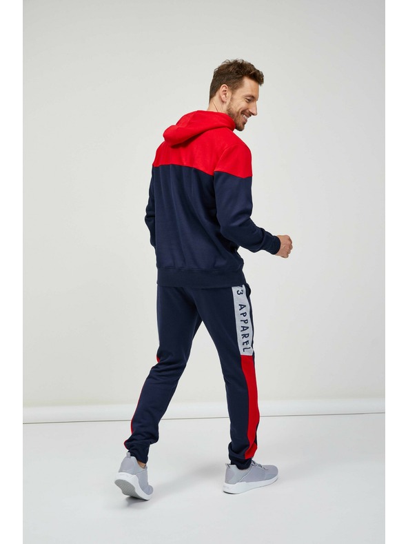 Sam 73 Piros és kék férfi kapucnis pulóver SAM 73 Eldos