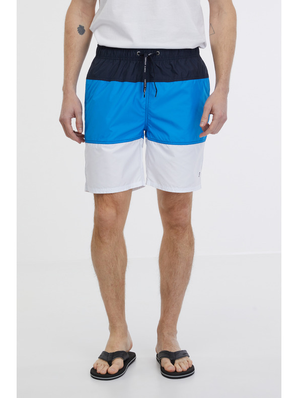 Sam 73 Fehér és kék csíkos férfi fürdőruha SAM 73 Dion