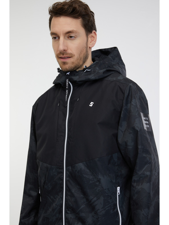 Sam 73 Fekete férfi könnyű, mintás kabát SAM 73 Antonio