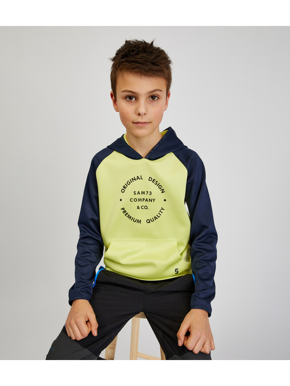 Sam 73 Kék és sárga fiú kapucnis pulóver SAM73 Draco
