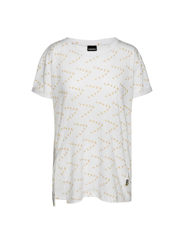 Sam 73 Fehér női mintás laza póló SAM 73