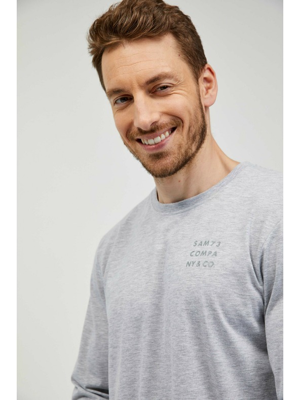 Sam 73 Világosszürke férfi csíkos póló Sam 73