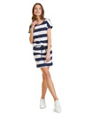 Sam 73 Fehér és kék női csíkos rövid ruha SAM 73 Matilda