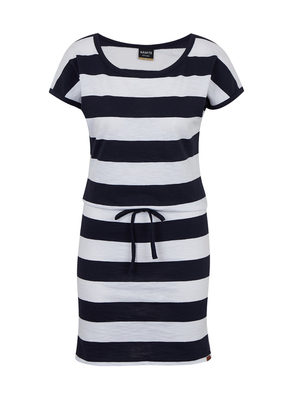Sam 73 Fehér és kék női csíkos rövid ruha SAM 73 Matilda