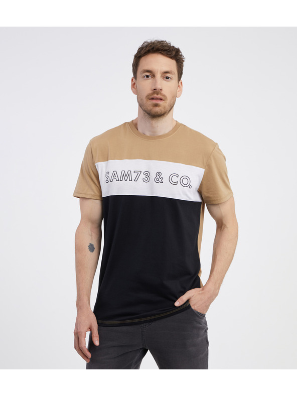 Sam 73 Fekete és barna férfi póló SAM 73 Seamus