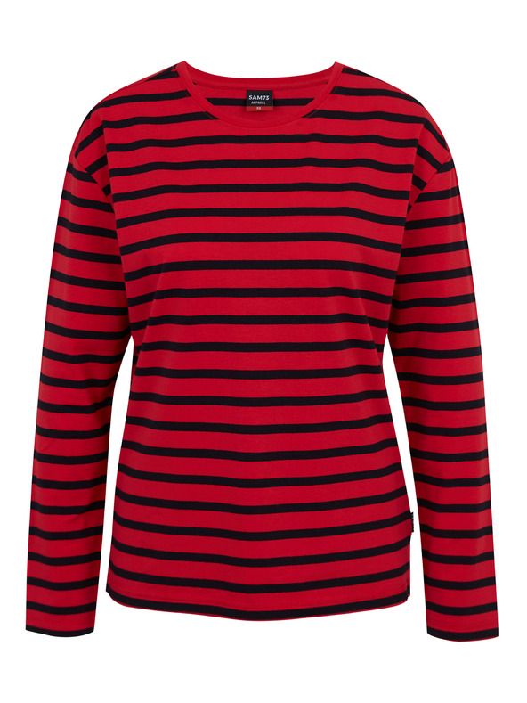 Sam 73 Piros női csíkos, hosszú ujjú póló SAM 73 Prudence