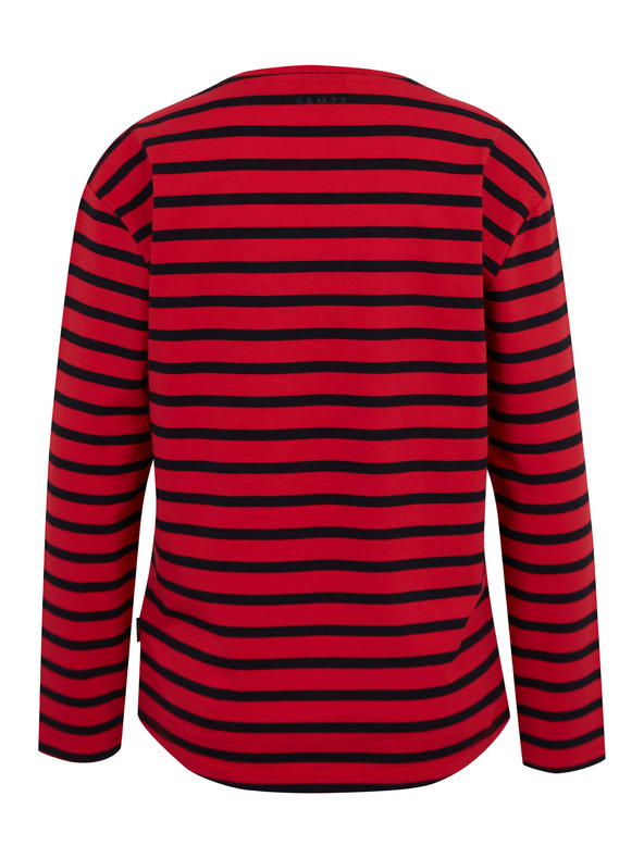 Sam 73 Piros női csíkos, hosszú ujjú póló SAM 73 Prudence