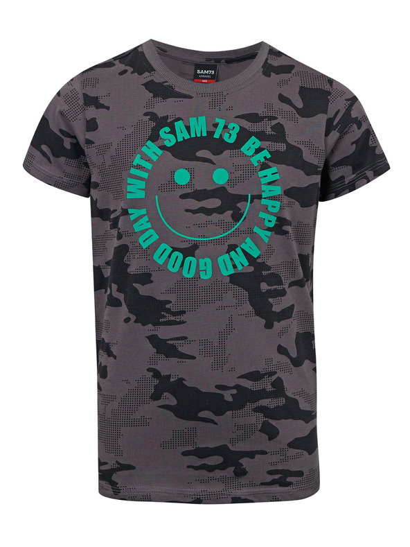 Sam 73 Sötétszürke fiú mintás póló SAM 73 Kelvin