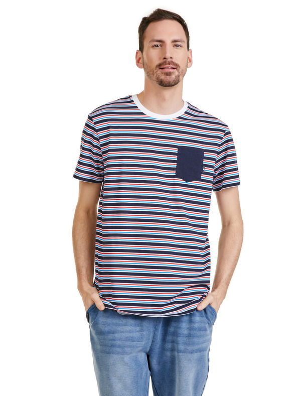 Sam 73 Sötétkék csíkos férfi póló SAM 73 Martin