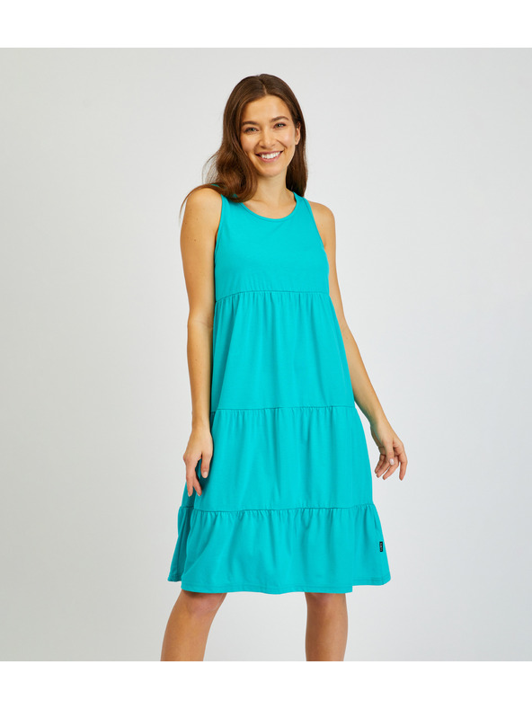 Sam 73 Türkiz női nyári ruha fodorral SAM 73 Chantal
