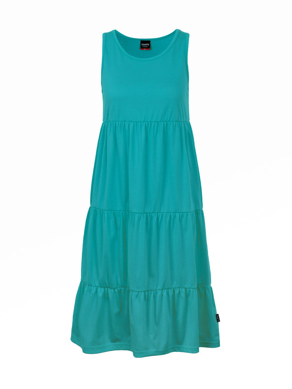 Sam 73 Türkiz női nyári ruha fodorral SAM 73 Chantal