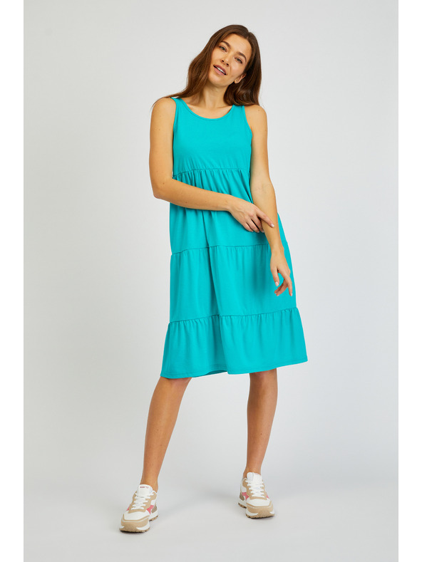 Sam 73 Türkiz női nyári ruha fodorral SAM 73 Chantal