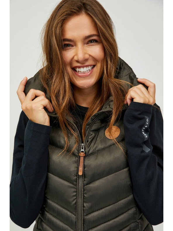 Sam 73 Khaki Női steppelt hosszú mellény SAM 73 Dumela