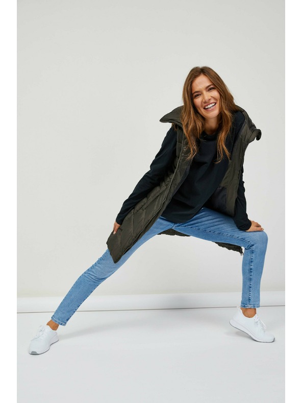 Sam 73 Khaki Női steppelt hosszú mellény SAM 73 Dumela