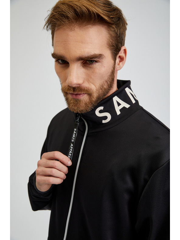 Sam 73 Fekete férfi SAM73 Stephen cipzáras melegítőfelső
