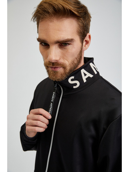 Sam 73 Fekete férfi SAM73 Stephen cipzáras melegítőfelső
