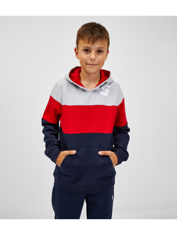 Sam 73 Kék és piros fiú kapucnis pulóver SAM 73 Leael