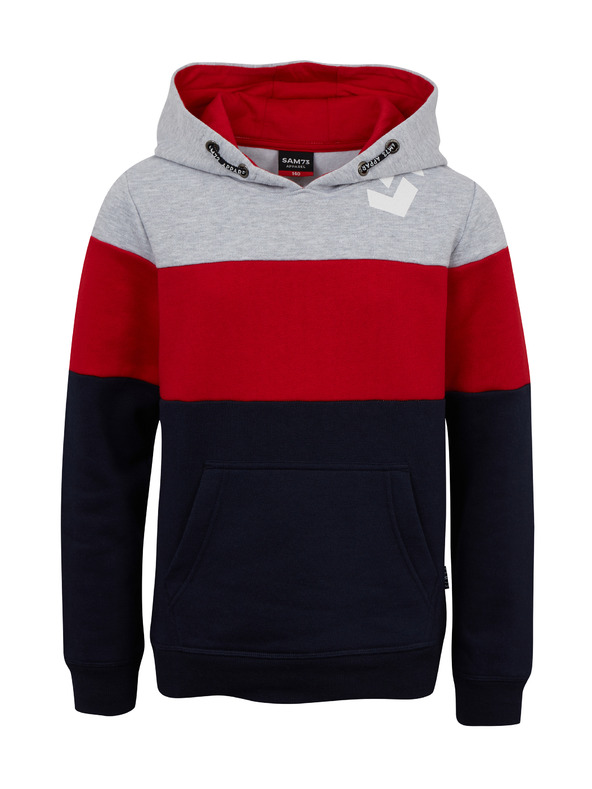 Sam 73 Kék és piros fiú kapucnis pulóver SAM 73 Leael