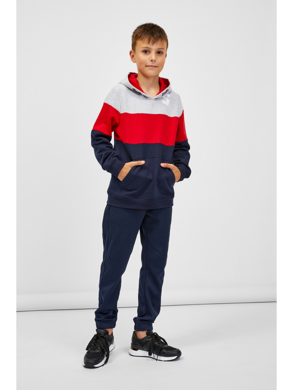 Sam 73 Kék és piros fiú kapucnis pulóver SAM 73 Leael