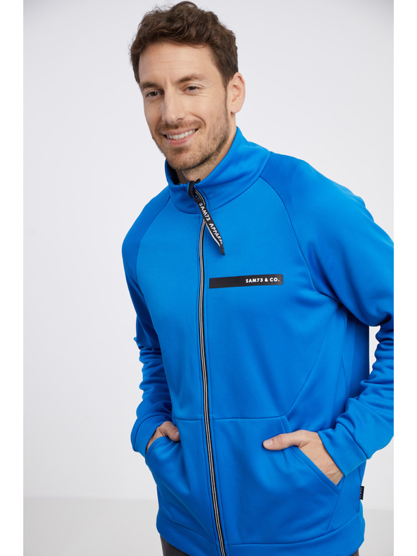 Sam 73 Kék férfi cipzáras pulóver SAM 73 Darth