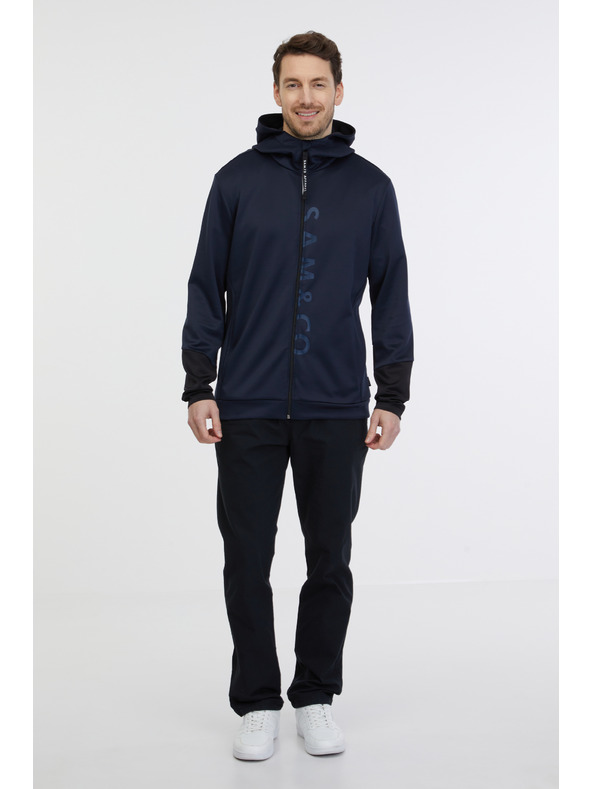 Sam 73 Sötétkék férfi kapucnis cipzáras kapucnis pulóver SAM 73 Emanuel