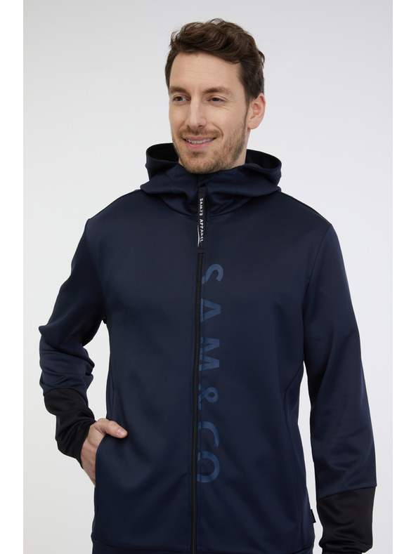 Sam 73 Sötétkék férfi kapucnis cipzáras kapucnis pulóver SAM 73 Emanuel