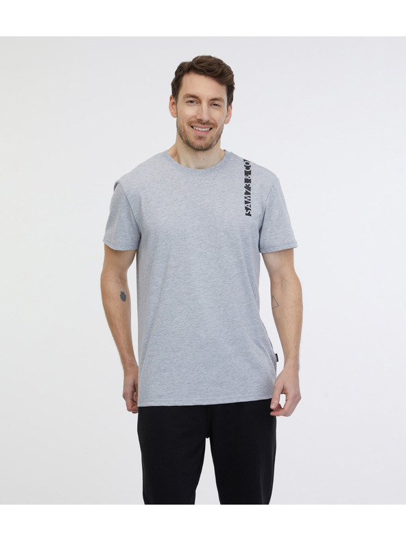 Sam 73 Világosszürke, barna férfi póló SAM 73 Fabio