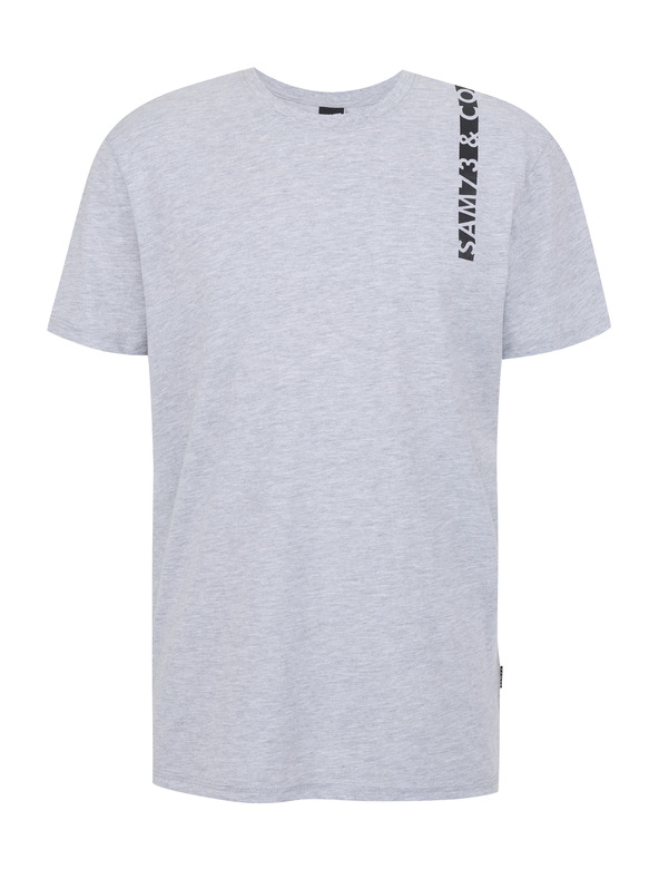 Sam 73 Világosszürke, barna férfi póló SAM 73 Fabio