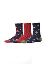 Sam 73 3 pár karácsonyi zokni kék és piros színben SAM 73 Rudolph