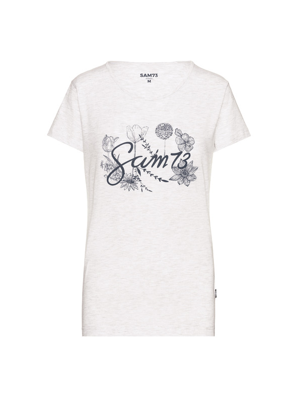 Sam 73 Világosszürke női csíkos, nyomtatott póló SAM 73