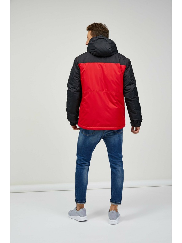 Sam 73 Fekete-piros férfi téli steppelt kabát Sam 73