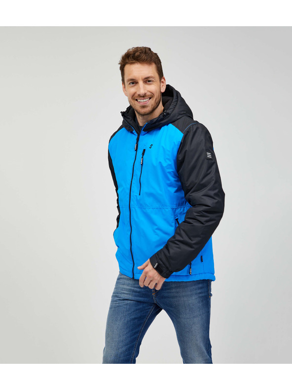 Sam 73 Fekete és kék férfi téli steppelt kabát Sam 73