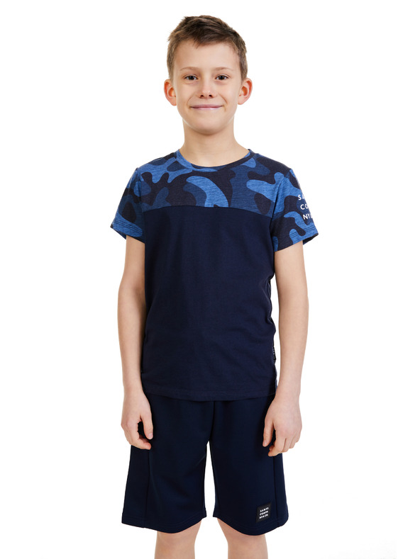 Sam 73 Sötétkék fiú mintás póló SAM 73 Moses