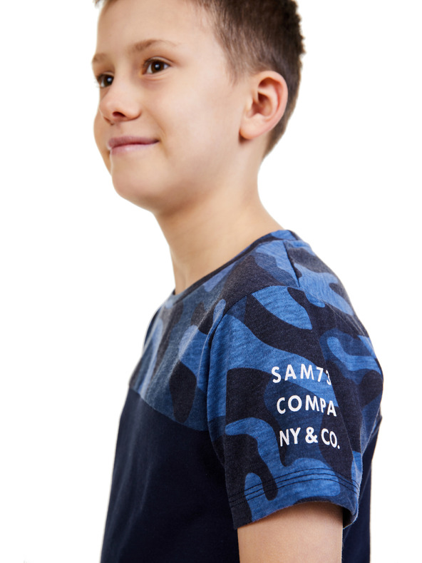 Sam 73 Sötétkék fiú mintás póló SAM 73 Moses