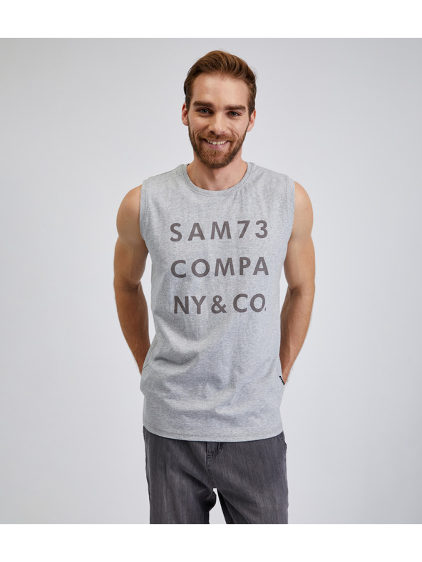 Sam 73 Világosszürke férfi tank top SAM 73 Edgarral