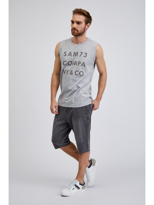 Sam 73 Világosszürke férfi tank top SAM 73 Edgarral