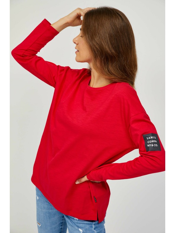 Sam 73 Piros női alap hosszú ujjú póló SAM 73 Ariasa