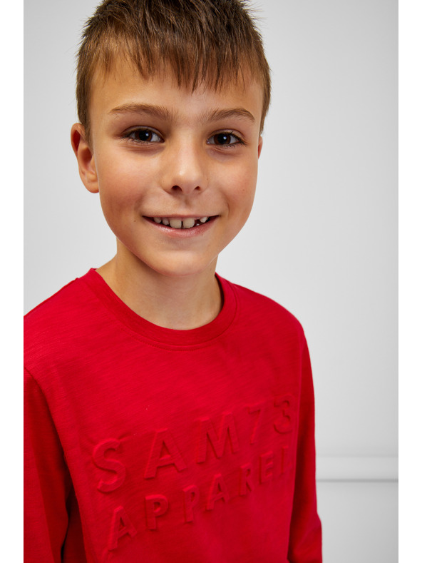 Sam 73 Piros fiú hosszú ujjú póló SAM 73 Celdor