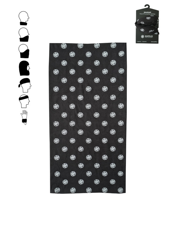 Sam 73 Fekete mintás multifunkciós sál SAM 73