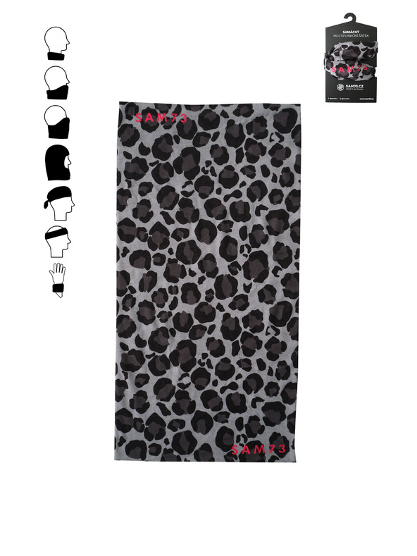 Sam 73 Sötétszürke női mintás multifunkciós sál SAM 73