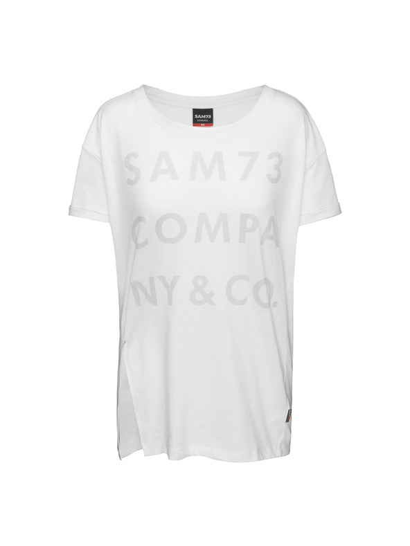 Sam 73 Fehér női laza póló SAM 73 nyomtatással