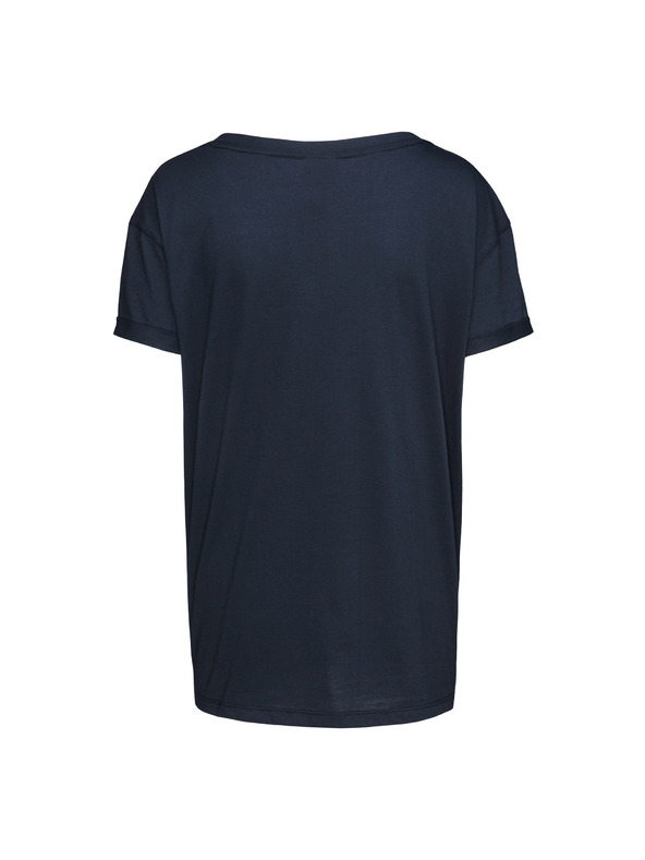 Sam 73 Sötétkék női laza póló SAM 73 mintás nyomtatással