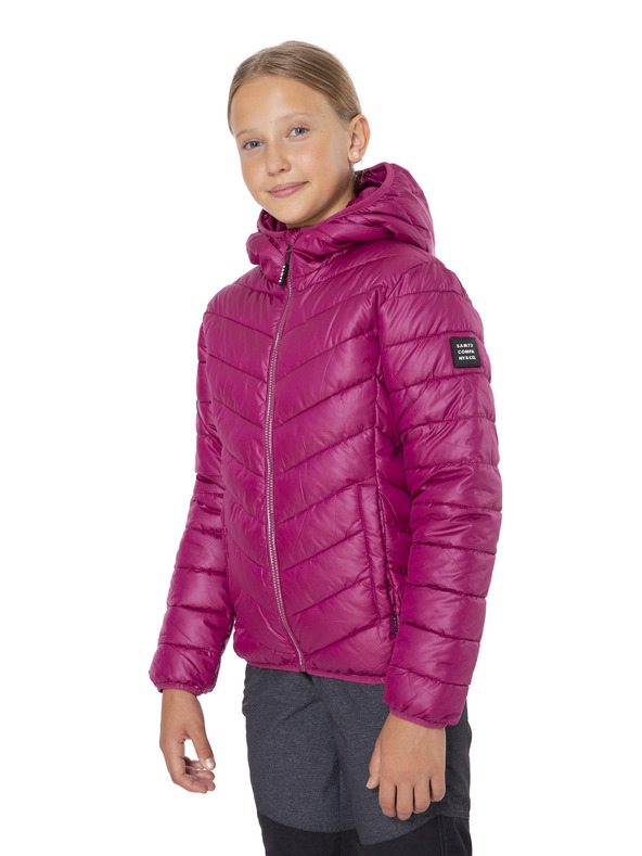 Sam 73 Sötét rózsaszínű, steppelt, kapucnis télikabát lányoknak SAM 73 Hermione