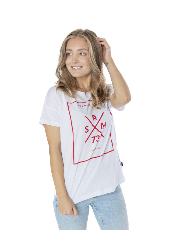 Sam 73 Fehér női nyomtatott póló SAM 73