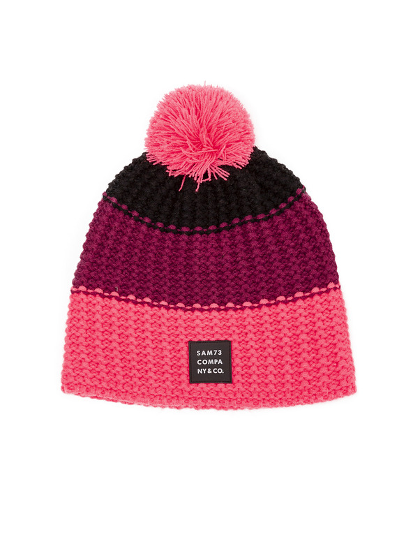 Sam 73 Burgundi és rózsaszínű lányoknak való téli sapka pomponnal Sam 73 Joy