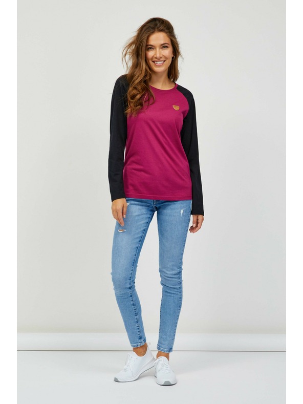 Sam 73 Fekete és rózsaszín női póló SAM 73