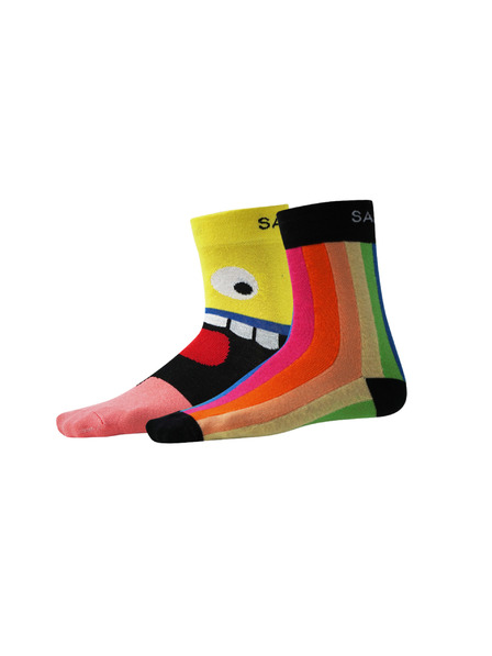 Sam 73 Két pár mintás zokni készlet piros és sárga színben SAM 73 Elquis