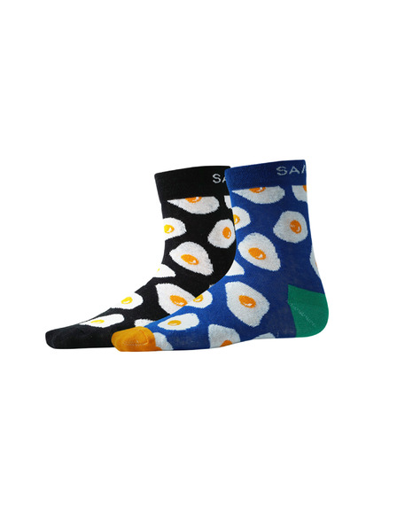 Sam 73 Két pár mintás zokni fekete és kék színben SAM 73 Anidal