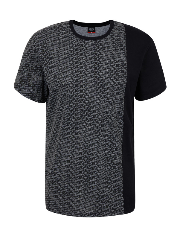 Sam 73 Fekete férfi mintás póló SAM 73 Paul